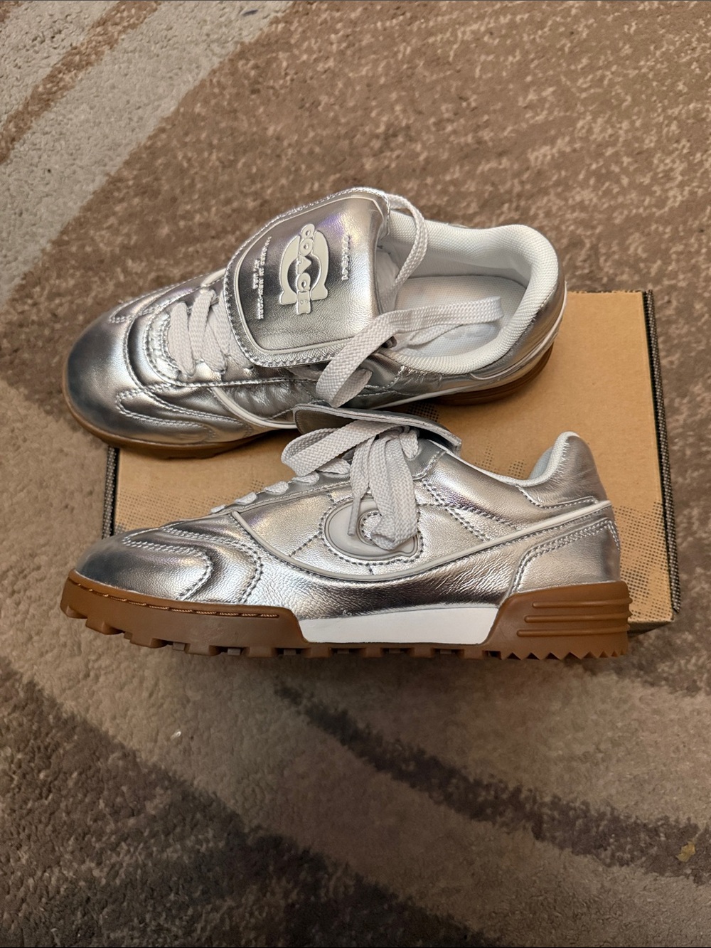 Coach Silver Metallic Sneakers - Picture 4 of 8